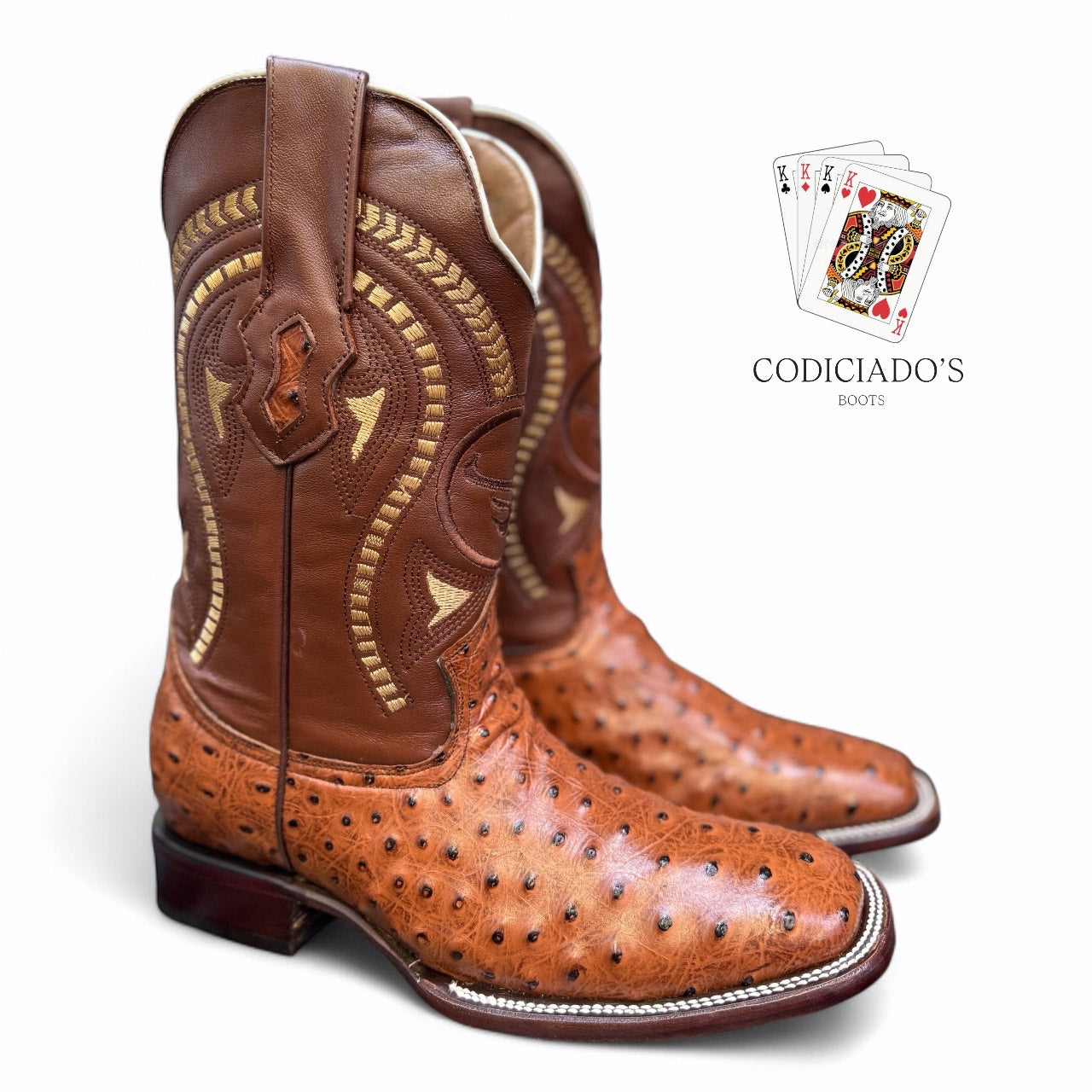 botas 27 piel grabado exotico avestruz shedron muñeco