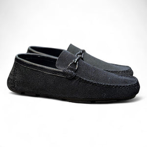 Mocasines santino piel de mantarraya total black
