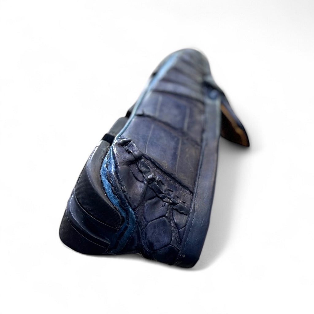 Mocasines cocodrilo moreleti blue jean full exotic